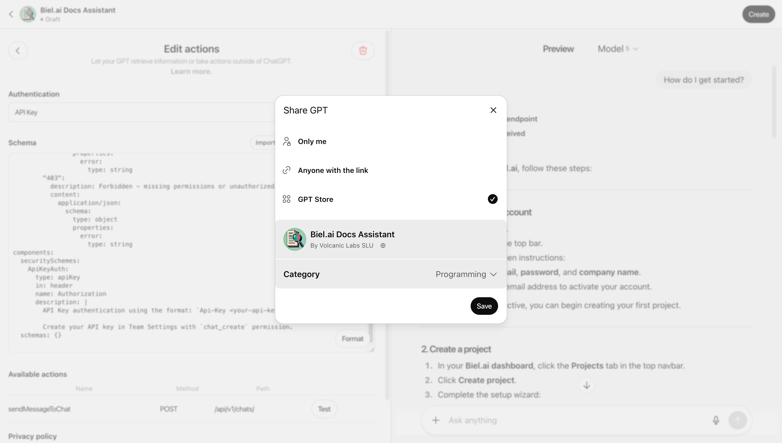 Publish and share your Custom GPT